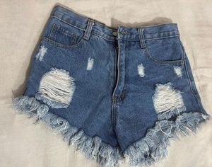Distressed Denim Shorts
