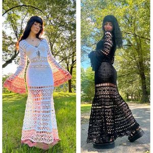 Hot Crochet Maxi Dress Goddess Look