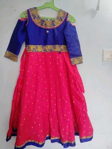 Girls' Blue & Pink Party Dress