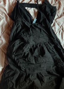 MANGO Black Tiered Maxi Dress