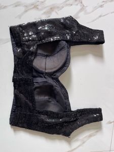 Sparkling Black Sequin Blouse