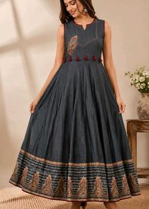 Elegant Grey Anarkali Gown