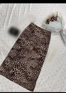 Leopard Print Midi Skirt