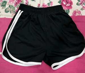 Black Athletic Shorts with White Trim