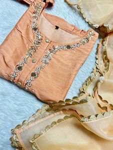Embroidered Kurta Set with Dupatta