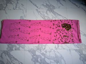 Stunning Pink Embroidered Saree