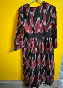 Stylish Ikat Print Midi Dress