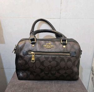Coach Signature Monogram Satchel Bag