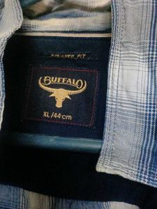 Men's Blue Plaid Button-Up Shirt