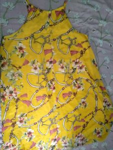 Vibrant Yellow Floral Print Top