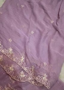 new embroidered Lavender Kurta Set