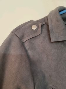 Gray Suede Moto Jacket