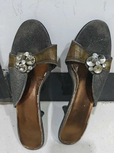 Sparkling Embellished Wedge Sandals