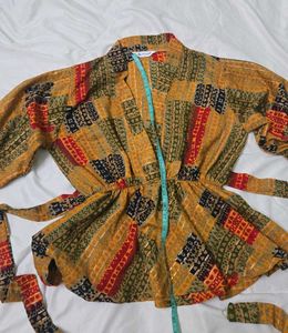Boho Print Kimono Style Kurta Top