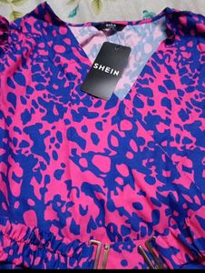 Shein Abstract Print Fit &amp; Flare Dress