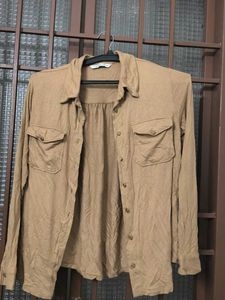 Light Brown Button-Up Shirt