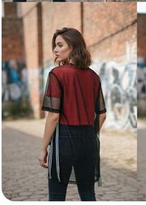 Mesh Top with Red Tank