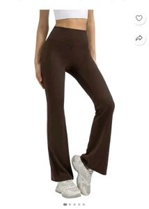 Flared brown bootcut tights