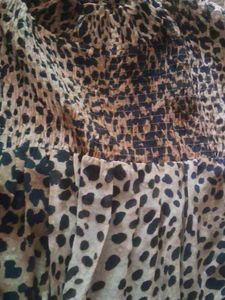 Zara Leopard Print Smocked dress