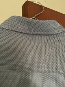 Men's Blue Textured Long Sleeve Shirt