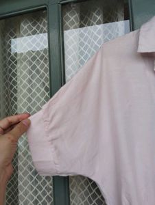 Light Pink Tie-Front Collared Shirt