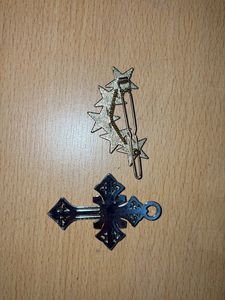 Sparkling Star Hair Clip &amp; Cross Charm