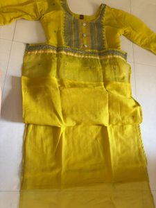 Yellow Embroidered Kurta