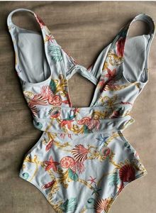 Seashell Print One-Piece Swimsuit
