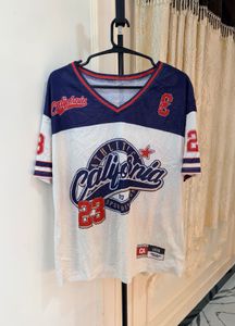 Savana California Athletic Mesh Jersey Top