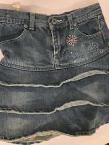 Sparkling Snowflake Denim mini skirt