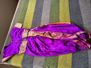 Purple Readymade Saree Blouse And Navari