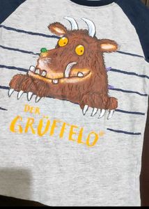 Grey Full Sleeves T-shirt For Baby Boy 3- 4 Year
