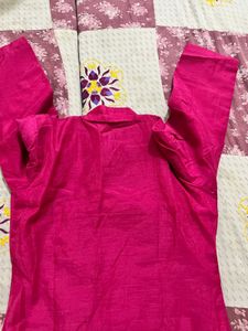 Vibrant Pink Kurta Set with Green Palazzo