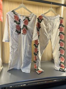 Embroidered Kurta and Pants Set