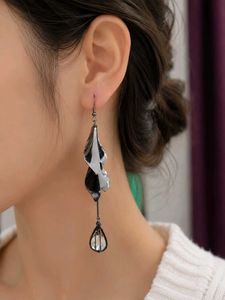 Elegant Dangle Earrings with Crystal Accents black