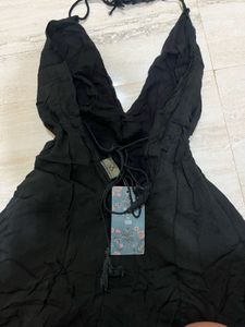 Boho Black Halter Dress