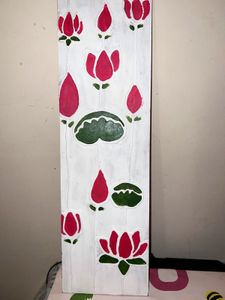 Hand-Painted (Lipan/Mirror)Lotus Wood Decor