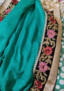 Floral Embroidered Sari Detail