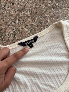 Cream Neck T-Shirt