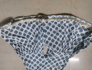 Blue white kurta sharara set