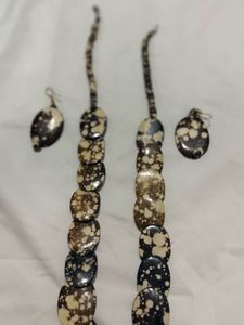 Unique Beaded Necklace & Earrings Set