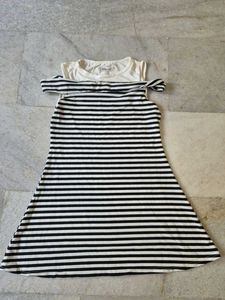 Striped Cold Shoulder Dress
