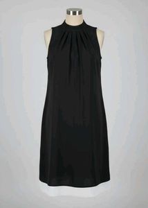 Sleek Black Mock Neck Dress