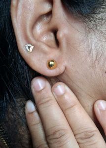 Charming Stud Earrings with Pink &amp; White Stones