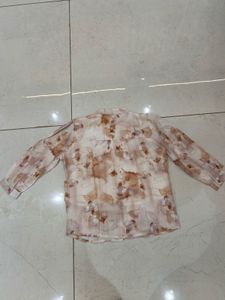 Abstract Print Button-Up Blouse Top