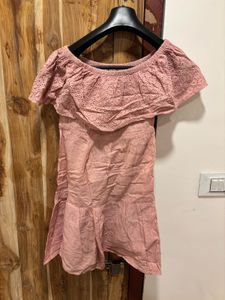 Cute Pink Off-Shoulder Dress