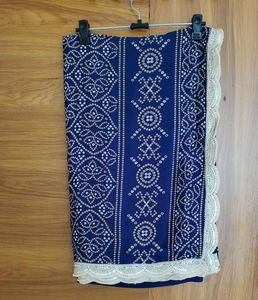 Elegant Navy Blue Bandhani Saree