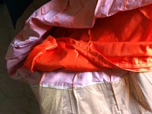 1-TimeUsed OrangeLehengaWithNavyBlueBlouse&amp;Dupat