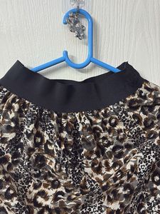 Leopard Print Mini Skirt with Attached Shorts