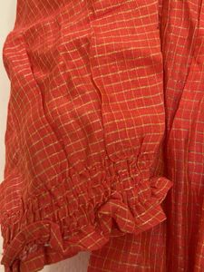 Orange Embroidered Kurta